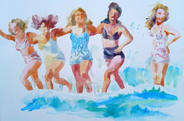 绘画 标题为“Five girls dancing…” 由Marina Lukianova, 原创艺术品, 水彩