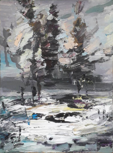 Painting titled "Pre-winter" by Vitaliy Ustimenko, Original Artwork, Oil