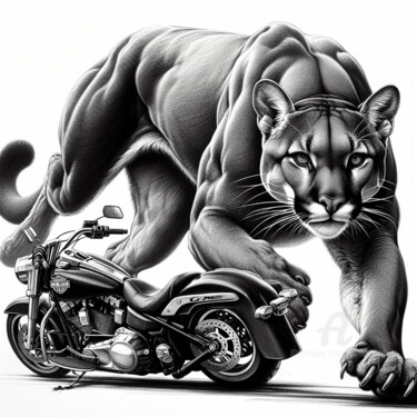 Digitale Kunst mit dem Titel "Fierce Ride and Wil…" von Aashish Singh, Original-Kunstwerk, Digitale Malerei