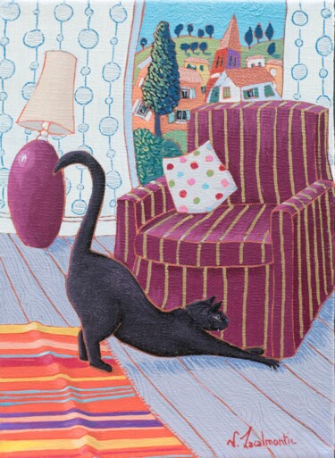 Peinture intitulée "Chatirement" par Valerie Lacalmontie, Œuvre d'art originale, Huile