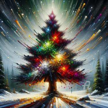 Digital Arts titled "Vibrant Christmas T…" by Aashish Singh, Original Artwork, Digital Painting