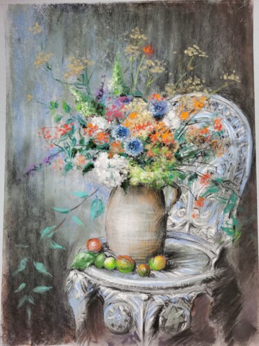 Schilderij getiteld "Nature morte "Les f…" door Liubov Desprez, Origineel Kunstwerk, Pastel