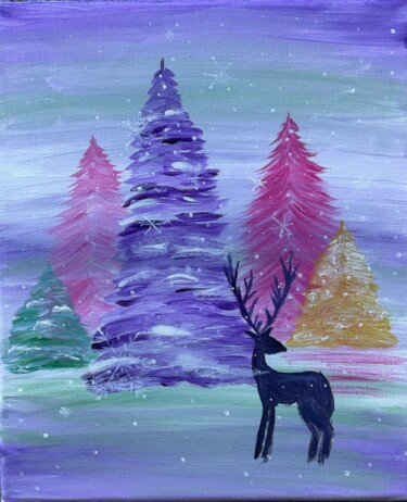 제목이 "Conte de Noël"인 미술작품 Antanina Galoubets (Antanina Shkradjuk)로, 원작, 아크릴 나무 들것 프레임에 장착됨