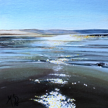 Painting titled "Océan XI" by M'Do, Original Artwork, Acrylic Mounted on Cardboard
