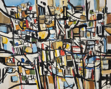 Painting titled "Lignes et voies VII…" by Muriel Cayet, Original Artwork, Acrylic