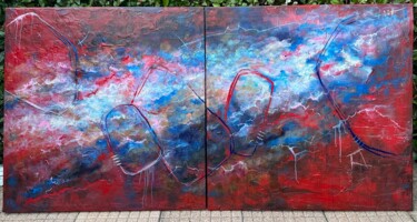 제목이 "Tempesta"인 미술작품 Anastassia Lo로, 원작, 아크릴 나무 들것 프레임에 장착됨
