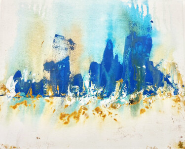 Pittura intitolato "New York... se refl…" da Jacqueline Poitevin, Opera d'arte originale, Acrilico Montato su Telaio per bar…