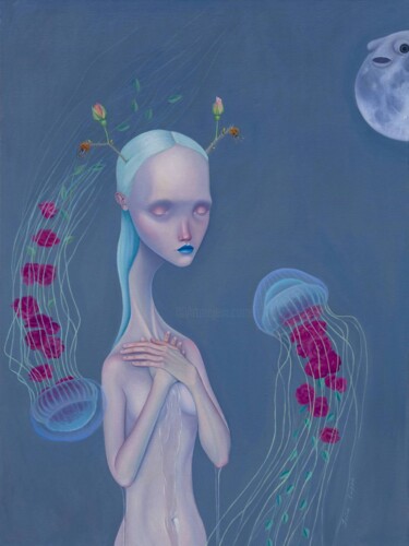 Peinture intitulée "Dreams of Spring" par Julia Kuzina, Œuvre d'art originale, Huile Monté sur Châssis en bois