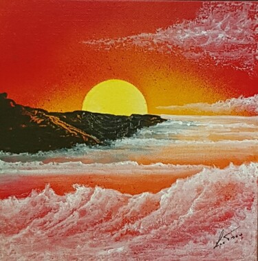 Peinture intitulée "La crique" par Jean-Luc Pailler (Lutxo), Œuvre d'art originale, Acrylique Monté sur Carton