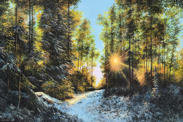 Forest Awakening Peinture intitulée "Forest Awakening" par Sergey Miqayelya, Œuvre d'art originale, Huile Monté sur Châssis en bois