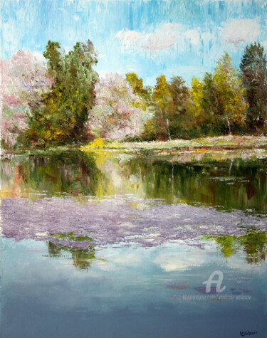 Painting titled "After the Rain...." by Vladimir Volosov, Original Artwork, Oil Mounted on Wood Stretcher frame