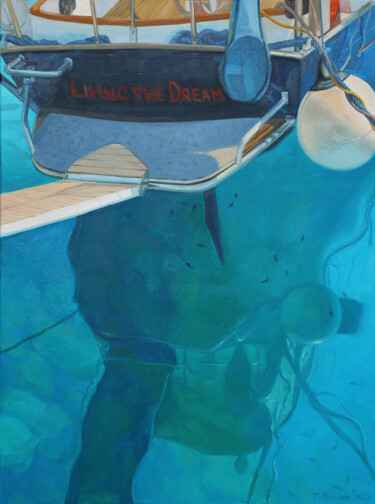 Malerei mit dem Titel "Living the dream" von Tatiana Pavlova, Original-Kunstwerk, Öl