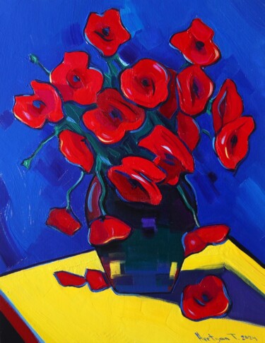 绘画 标题为“Poppies _5” 由Tigran Avetyan, 原创艺术品, 油