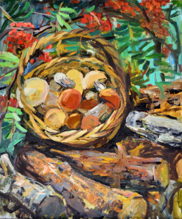 绘画 标题为“Mushroom basket” 由Olga Savelova, 原创艺术品, 油