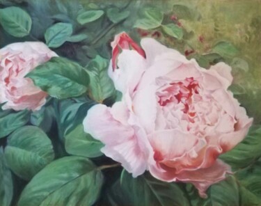 제목이 "Profumo in giardino"인 미술작품 Ingrid Lucia Sammarco로, 원작, 기름 나무 들것 프레임에 장착됨