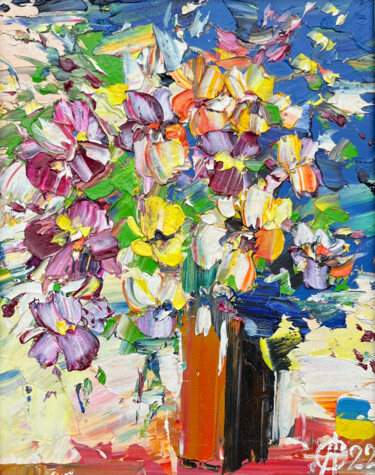 Bouquet of flowers for friends 绘画 标题为“Bouquet of flowers…” 由Svitlana Andriichenko, 原创艺术品, 油