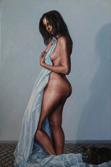 Mar y Vera. Serie azul Pintura titulada "Mar y Vera. Serie a…" por Xavier Saus I Ortega, Obra de arte original, Oleo Montado en Bastidor de camilla…