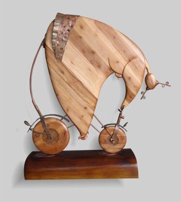 Sculptuur getiteld "Наташка на велике" door Aleksandr Gerasimov, Origineel Kunstwerk, Hout