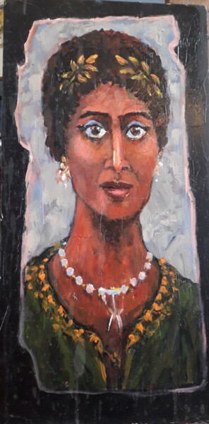 Peinture intitulée "Façon Fayoum" par Jean-Luc Chaurin, Œuvre d'art originale, Acrylique Monté sur Panneau de bois