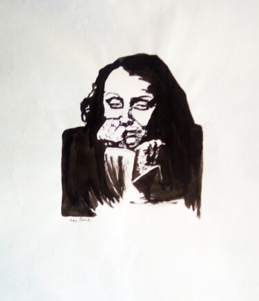 Drawing titled "Edith Piaf portrait" by Maribo, Original Artwork, Ink