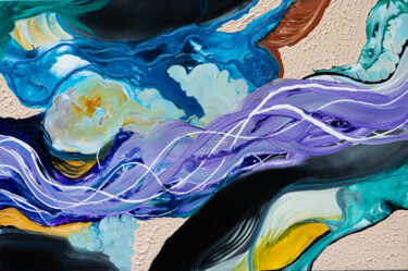 Painting titled "Enchanted waters" by Paula Hermann, Original Artwork, Acrylic Mounted on Wood Stretcher frame
