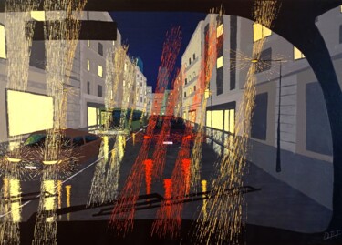 Crying in the car Schilderij getiteld "Crying in the car" door David Pérez Tavernier, Origineel Kunstwerk, Acryl Gemonteerd op Frame voor hout…