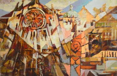 Painting titled "lviv" by Andrei Kreminskii, Original Artwork, Oil