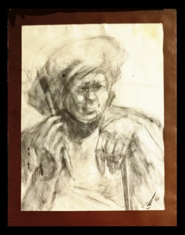 Рисунок под названием "Рембрандт (экспозиц…" - Tatyana Zakharova, Подлинное произведение искусства, Карандаш