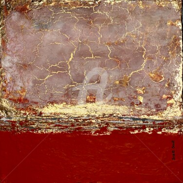 Schilderij getiteld "Horizon 6" door Brigitte Dravet, Origineel Kunstwerk, Acryl Gemonteerd op Frame voor houten brancard