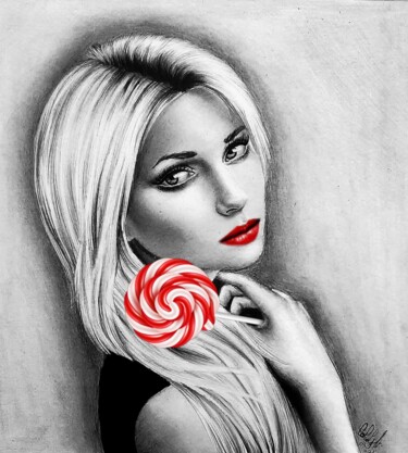 Digitale Kunst getiteld "Sensual red" door Carla Gagliano, Origineel Kunstwerk, Digitale afdruk