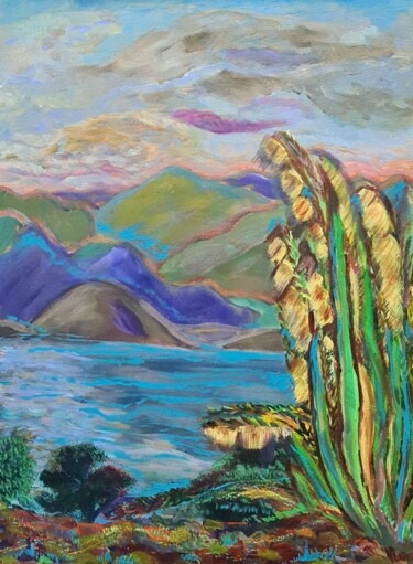 Картина под названием "Blue hills" - Yuliya Gündoğan (ostbiju_art), Подлинное произведение искусства, Акрил