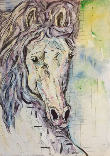绘画 标题为“horse. freedom. the…” 由Yurii Kril, 原创艺术品, 丙烯