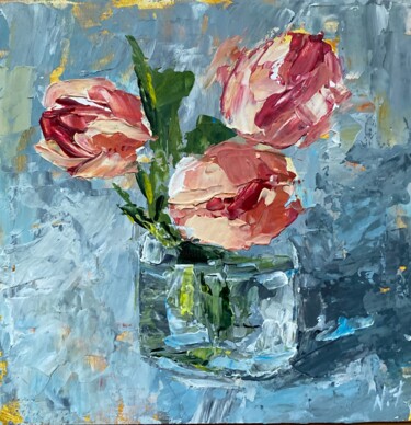 绘画 标题为“Tulips” 由Nataliya Fenko, 原创艺术品, 丙烯 安装在其他刚性面板上