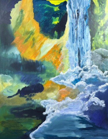绘画 标题为“CHUTE 2” 由Pascale Rey-Texier, 原创艺术品, 丙烯 安装在木质担架架上