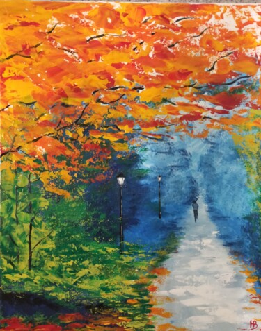 "Automne 3" başlıklı Tablo Hubert Bridoux tarafından, Orijinal sanat, Akrilik