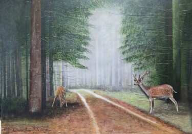 Schilderij getiteld "Sous bois" door Philippe Klak, Origineel Kunstwerk, Acryl