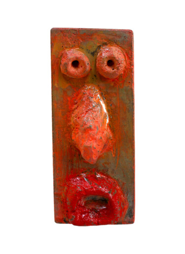 Sculpture titled "NANPA BRUTALIST FACE" by Paolo Castagna (Brutalist Design), Original Artwork, Concrete