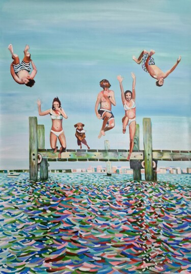 Pittura intitolato "Jump  / 110 x 80,5…" da Alexandra Djokic, Opera d'arte originale, Acrilico