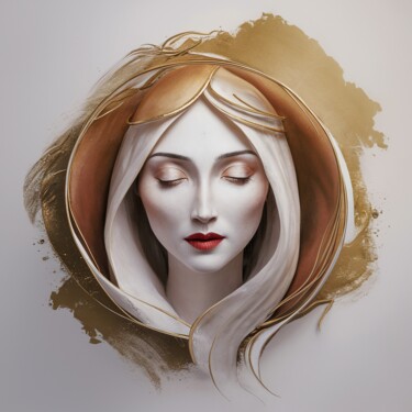 serene woman Arts numériques intitulée "serene woman" par Dinem, Œuvre d'art originale, Image générée par l'IA