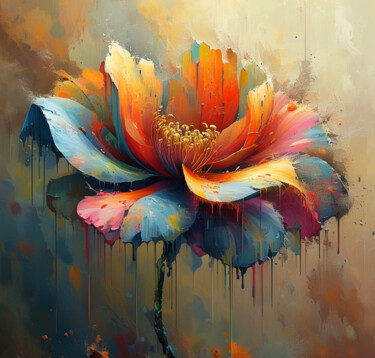 数字艺术 标题为“flower color” 由Dinem, 原创艺术品, AI生成的图像