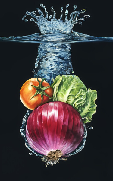 Aqua harvest: Bounty beneath the water surface Digital Arts titled "Aqua harvest: Bount…" by Jafeth Moiane, Original Artwork, AI generated image