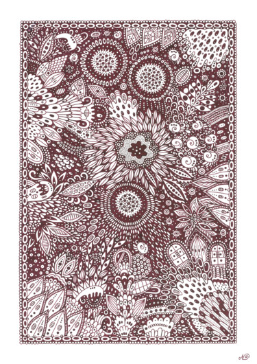 绘画 标题为“Surreal Pattern n.48” 由Veronika Demenko, 原创艺术品, 墨