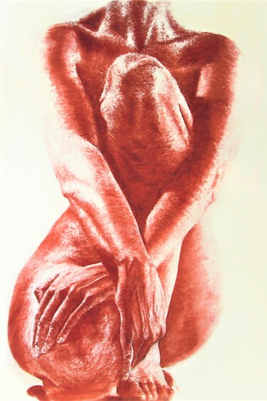 Malerei mit dem Titel "Akt I" von Susanne Jörgen, Original-Kunstwerk, Kreide