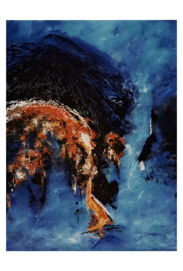 "Fonds Précieux" başlıklı Tablo Françoise Leroux tarafından, Orijinal sanat, Petrol Ahşap Sedye çerçevesi üzerine monte edil…