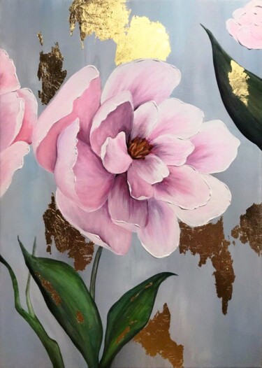 绘画 标题为“Petals of Serenity” 由Anna Kazmina, 原创艺术品, 丙烯 安装在木质担架架上