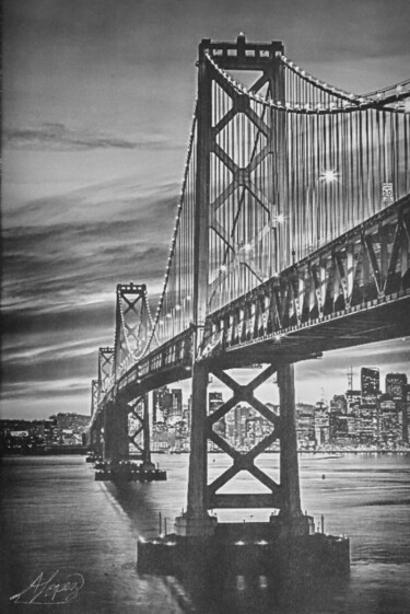 图画 标题为“Bay Area 001” 由Alicia Lopez, 原创艺术品, 木炭
