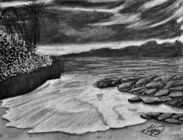 Tekening getiteld "Somewhere we know" door Alicia Lopez, Origineel Kunstwerk, Houtskool