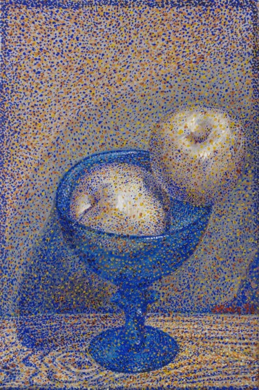 Peinture intitulée "Pommes" par Mehta Ho, Œuvre d'art originale, Huile Monté sur Châssis en bois
