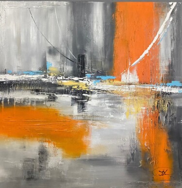 Painting titled "City Awake" by Irina Yarantseva, Original Artwork, Acrylic