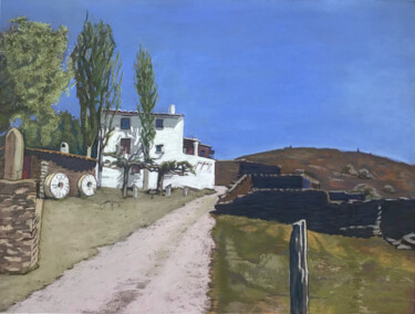 Peinture intitulée "Ferme près de Cadaq…" par Clotilde Maillard, Œuvre d'art originale, Pastel